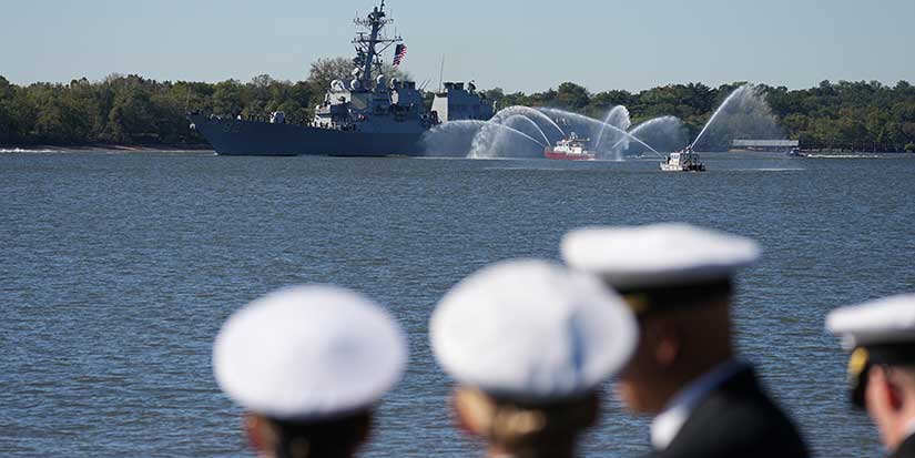 Ship parade kicks off events celebrating 250 years of the US Navy and Marine Corps