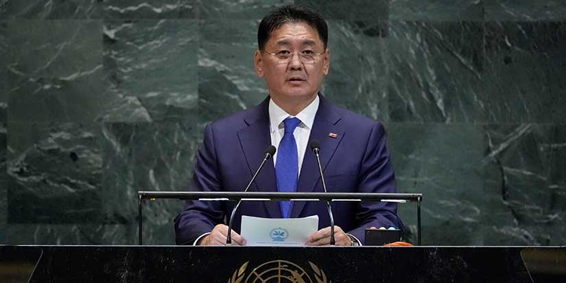 At UN, the president of Mongolia takes a moment to cheer the world's horses