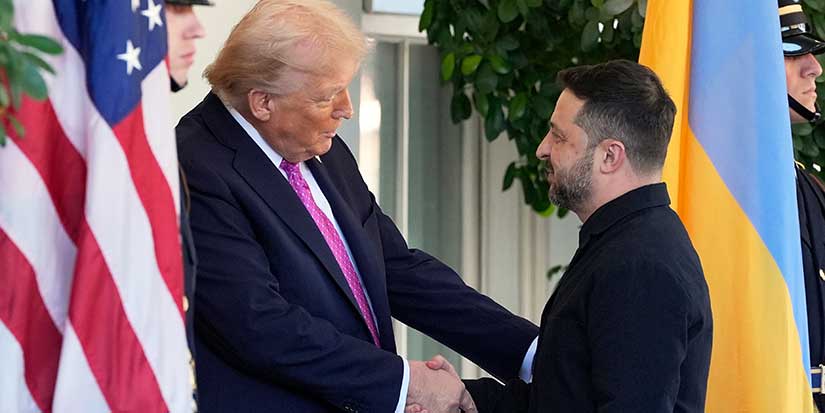 Trump and Zelenskyy hold talks, with US leader showing hesitance to send Kyiv Tomahawk missiles
