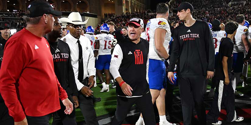 Big 12 fines Kansas $25,000 for Lance Leipold’s statement that a knife was thrown at Texas Tech game