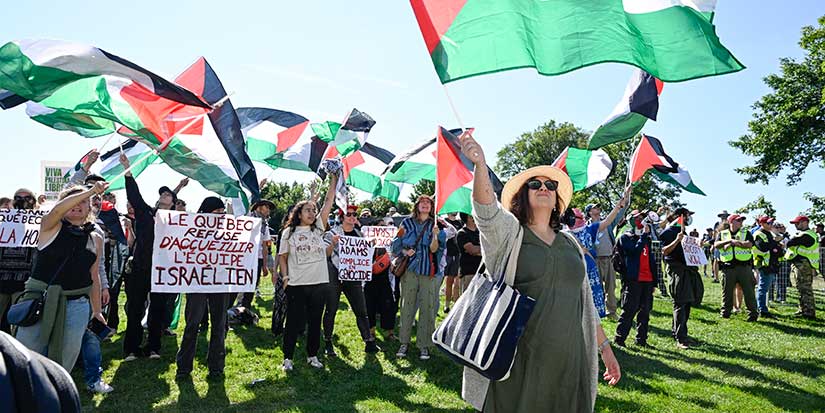 Pro-Palestinian group protests Israel-Premier Tech team at Quebec cycling Grand Prix