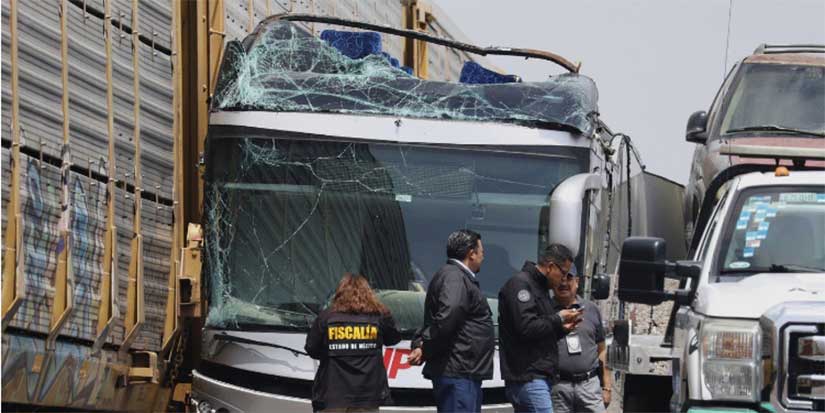 Freight train slams into a bus outside Mexico City and kills at least 8 people