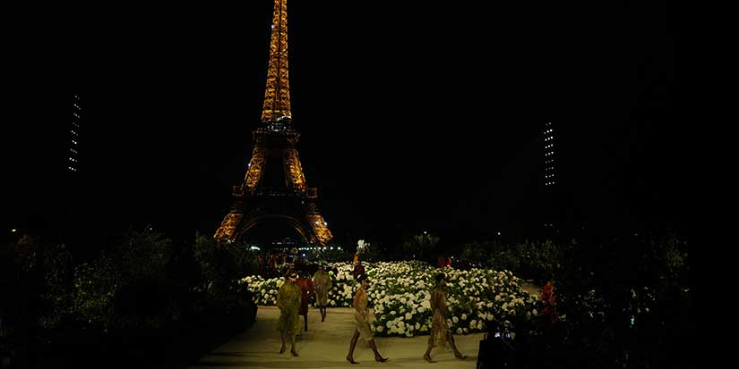 Saint Laurent blooms with oversized drama and ’80s power at Paris show