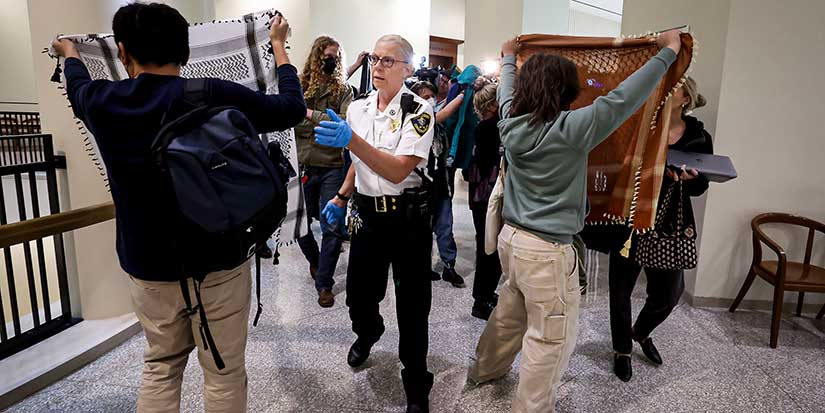 Pro-Palestinian protesters arrested in Boston after clash with police