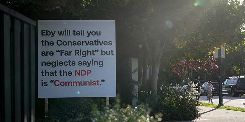 Sign outside Vancouver mansion during B.C. election period said NDP is 'Communist'