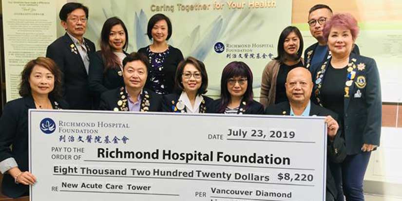 Diamond Lions give to Richmond Hospital