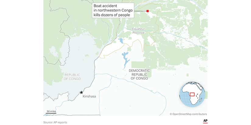 Boat capsizes in Congo, killing at least 86, most of them students